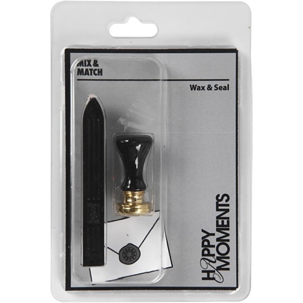 Wax Seal Set flower, black