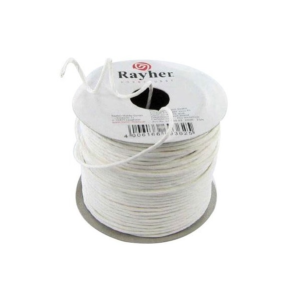 Paper wrap with wire, 2mm/25m, white