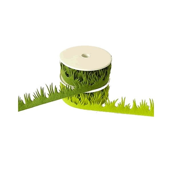 Felt ribbons grass, green, 25mm/2m