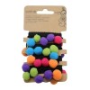 Ruban pompons noir/multicolore, 1m