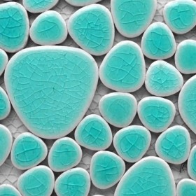 Galets japonais turquoise craquelé, 300g