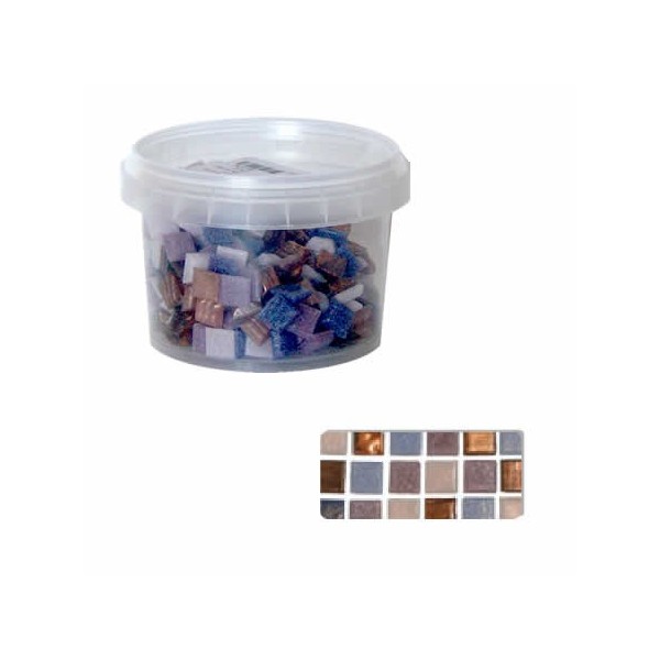 Glass mosaic tiles, lilac mix