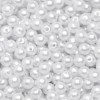 Perles de décoration, 8mm, 75g, blanc