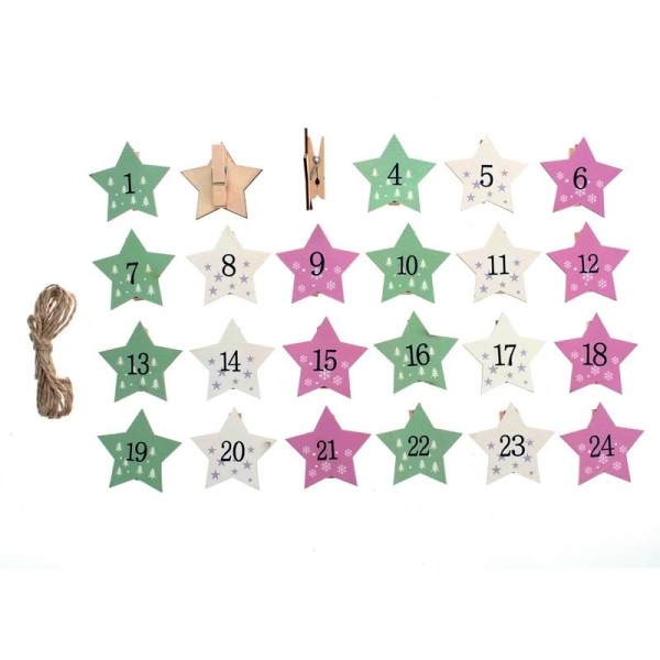 Christmas clip, stars 3.5x4.7cm, 24 pcs