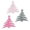 Wood.Trees pink / turquese / grey, 12 pcs