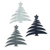 Sapins en bois gris/argent/noir 12 pcs