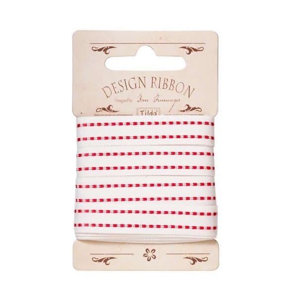 Tilda - Ribbon white/red