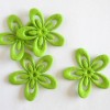 Felt flowers 52mm, green, 4 pcs