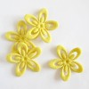 Felt flowers 52mm, yellow, 4 pcs