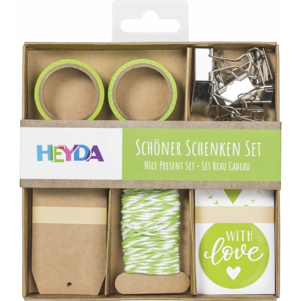 Schöner Schenken Set 15 x 15 x 2 cm grün