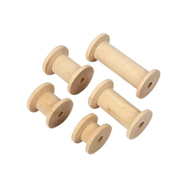 Bobines en bois, assortiment, 10 pcs