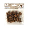 Wooden spools, dark brown, assorted, 24 pcs