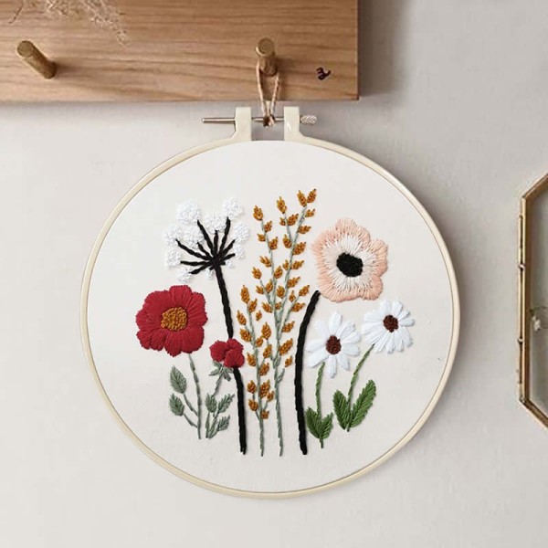 Kit broderie fleurs et feuilles