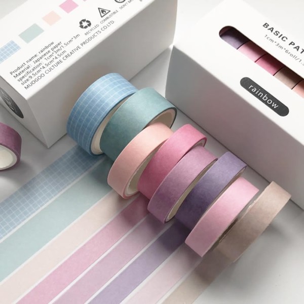 Washi Tape Solid Color, 8x 3m