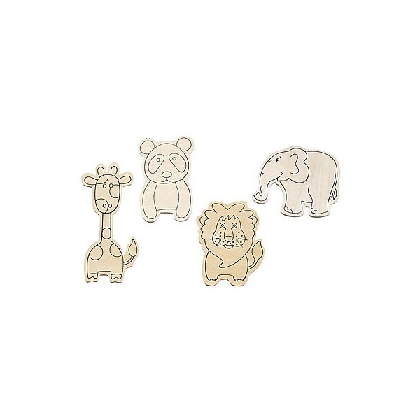 Zoo animal, assorted, 4 pcs