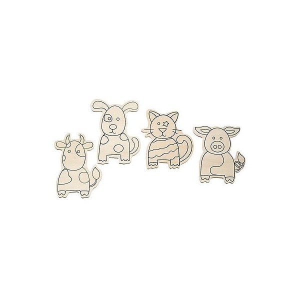 Farm animal, assorted, 4 pcs