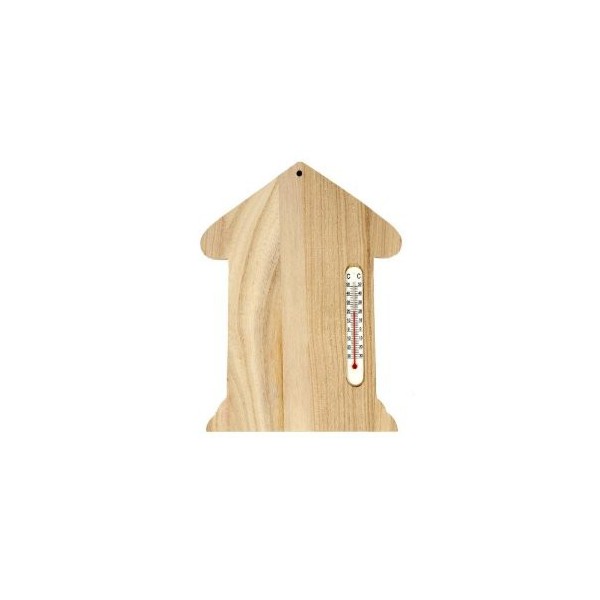 Wooden board home with thermometer 23.5x16.5cm