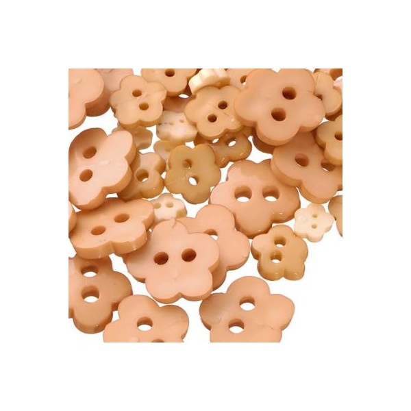 Buttons "Mix of flowers", light brown, 7g