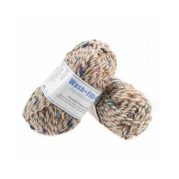 Machine felting wool, Tweed beige