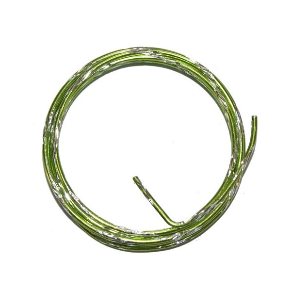 Bicolor alu wire, Ø 2mm/2m, green/silver