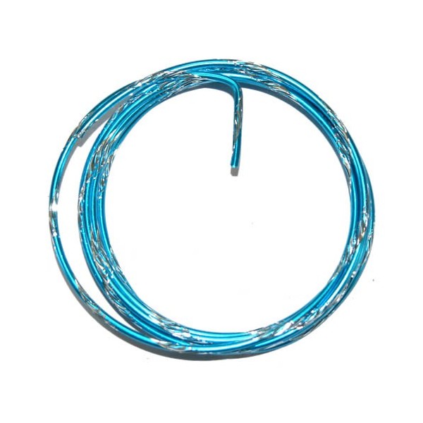 Zweifarbig Alu-Draht Ø 2mm/2m, türkis/silber