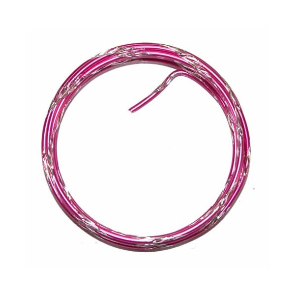 Bicolor alu wire, Ø 2mm/2m, pink/silver