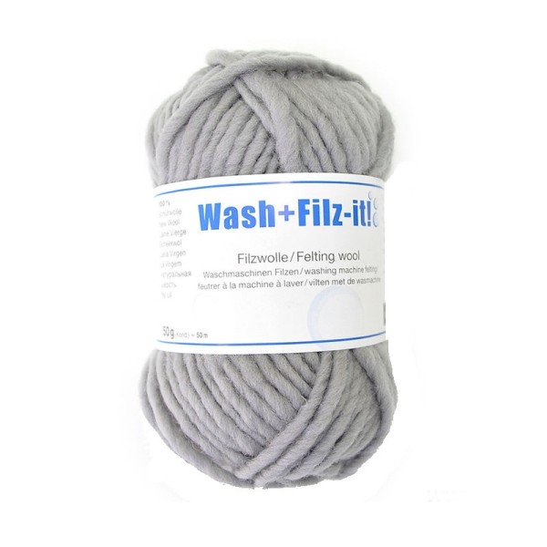 Machine felting wool, grey