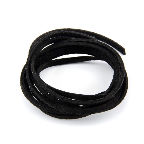 Suedine Cord flach, 3mm/3m, schwarz