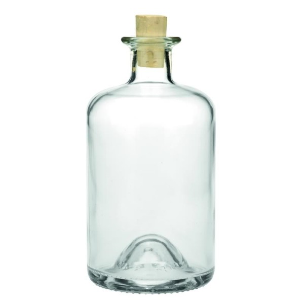 Glasflasche mit Stopfen 500ml, 16x8cm