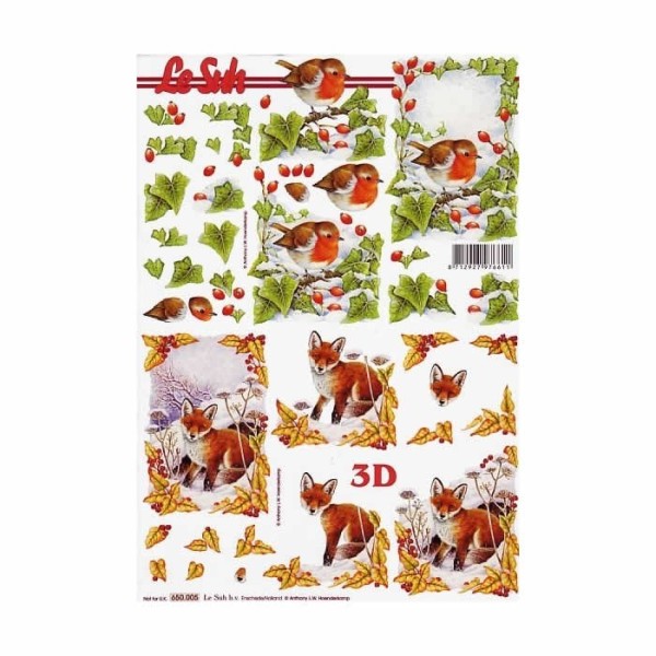Feuille de découpage 3D renard