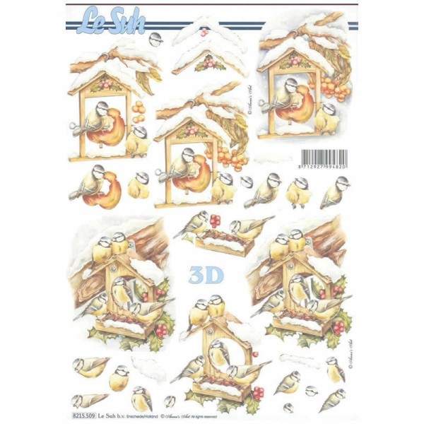 Feuille de découpage 3D oiseaux II