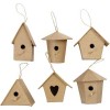 Cardboard Mini Bird houses H7cm, 6 pcs