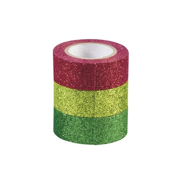 Glitter Tape, set of 3, red/green