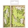Wood ornament box Christmas Tree, 54 pcs