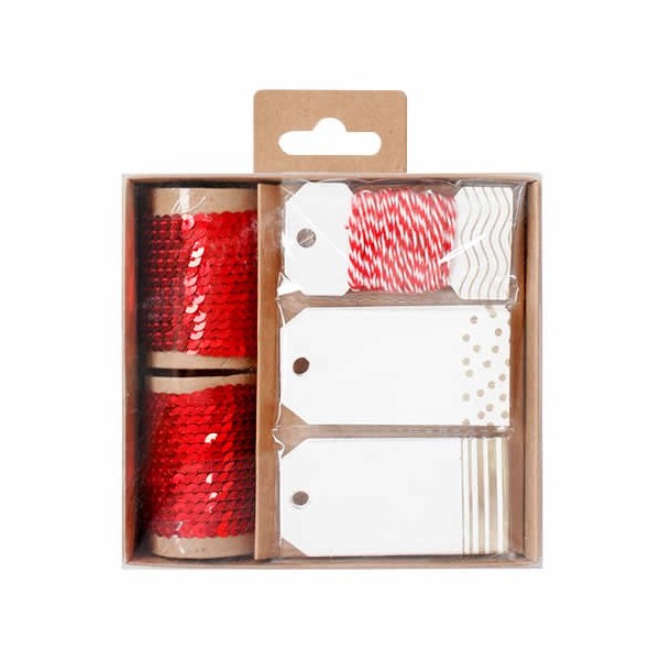 Paillettes & Tags, set rojo