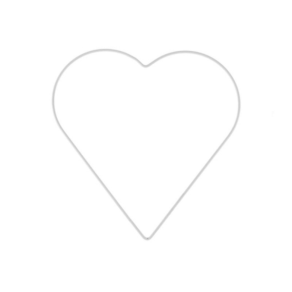 Coeur en métal blanc 20cm
