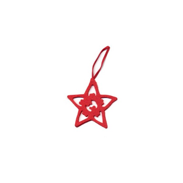 Estrella de fieltro, rojo, 8cm