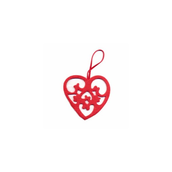Coeur en feutre rouge 8cm