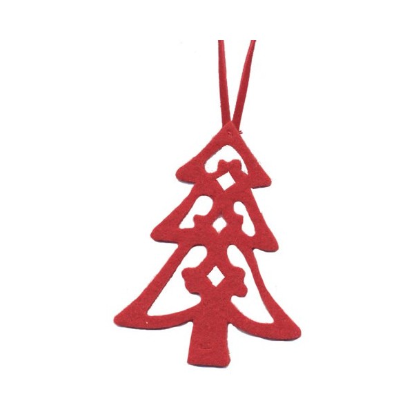 Felt fir-tree red 8cm