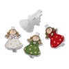 Pincettes Noël, Anges rouge/blanc/vert