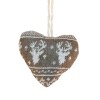Coeur style nordique, 7x7cm, brun