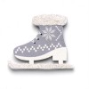 Wooden skates, 4x3.2cm, 6pces, grey