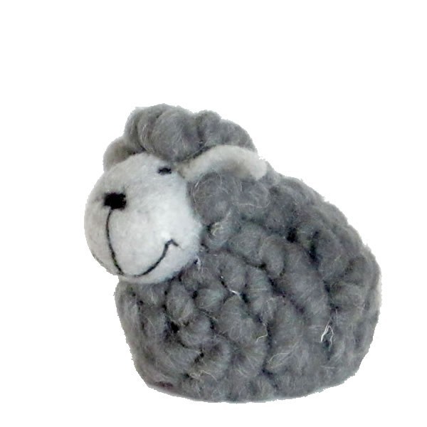 Mouton en feutre, gris, 9x11cm