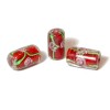 Glass bead from India, 15x8mm, red, 1pce