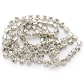 Cadenita strass, cristal, 3mm/1m