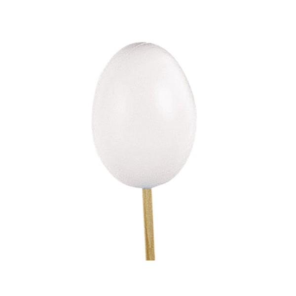 Oeuf en plastique blanc pour tiges de Ø8mm, 100x75mm