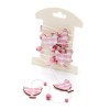 Wooden hen garland, pink, 2m