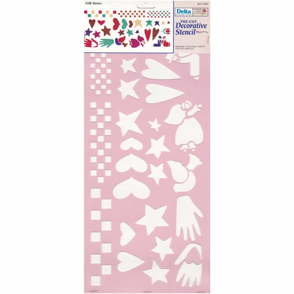 Jumbo Schablone Folk Basics 21x46cm