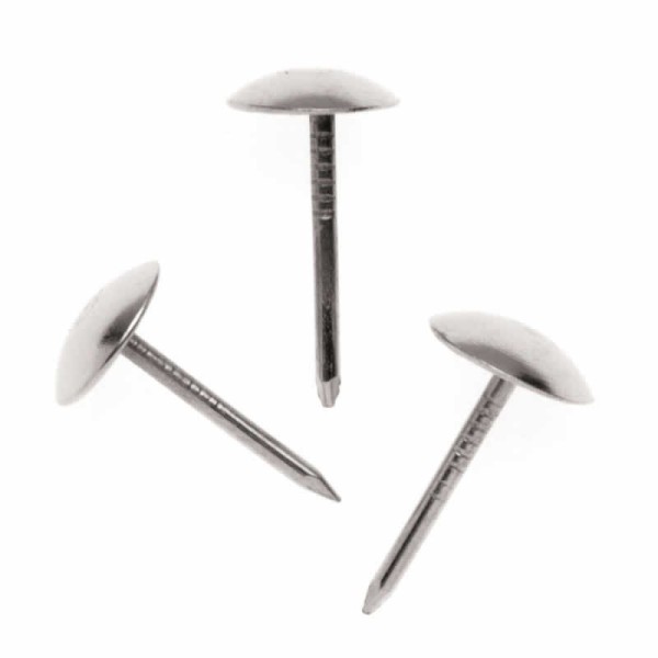 Clavo de tapicero, redondo plata, 15mm, 50 pz
