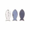 Wooden fishes blue/white, 4cm, 6 pcs